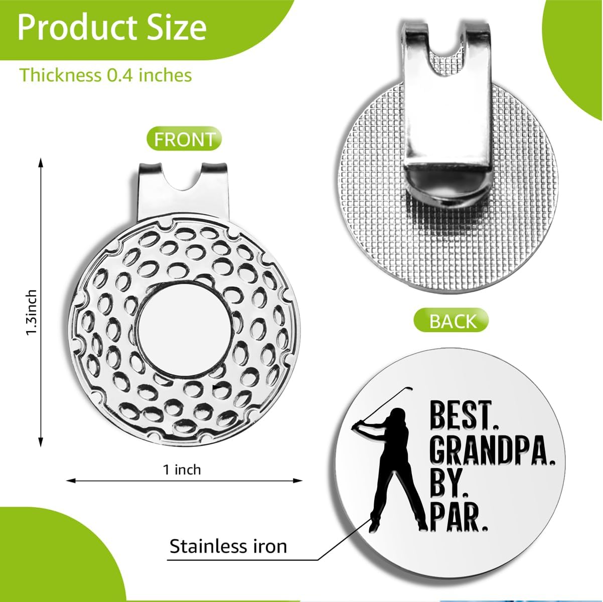 Best Dad by Par Golf Ball Markers, Men’s Golf Accessories, Birthday Retirement Golf Gifts for Dad Husband Grandpa