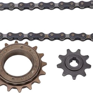 VBESTLIFE Rueda libre de una sola velocidad y cadena iluminada, rueda libre de 16 dientes 9 dientes piñón 38 secciones cadena para bicicleta de VBESTLIFE Rueda libre de una sola velocidad y cadena iluminada, rueda libre de 16 dientes 9 dientes piñón 38 secciones cadena para bicicleta de