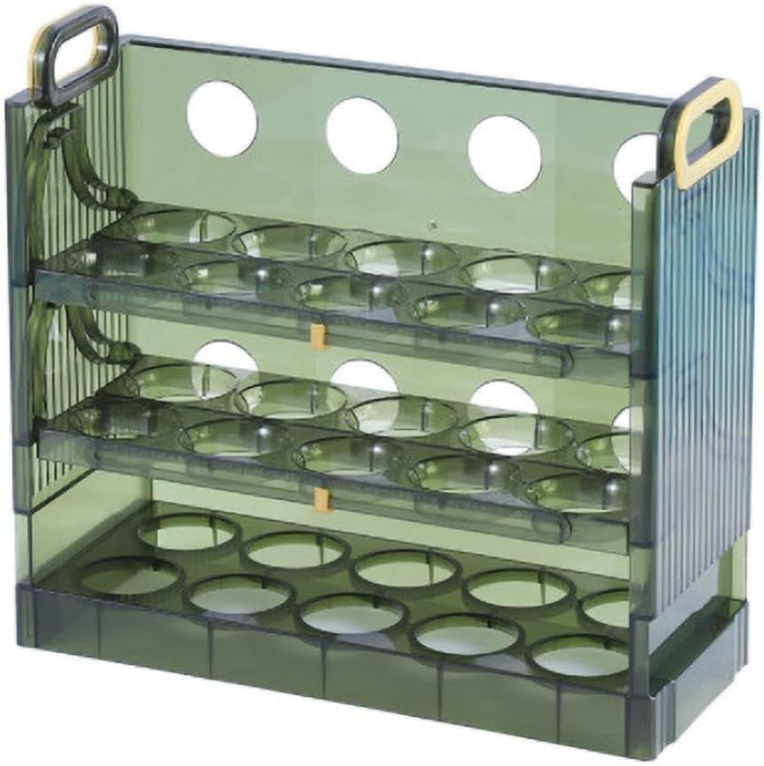 JCAKES Contenedor de huevos para refrigerador, organizador de huevos para refrigerador, caja de huevos, caja de almacenamiento, puerta lateral del