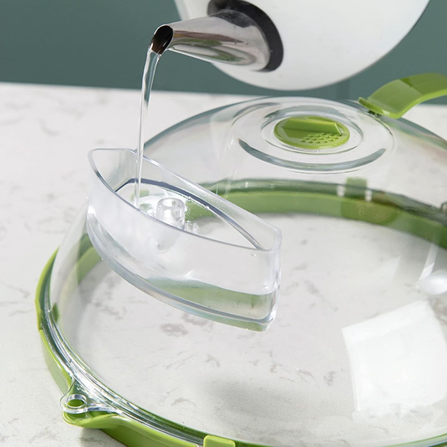Cubierta para microondas para alimentos, cubierta de salpicaduras de microondas con asa y orificios de ventilación de vapor ajustables, tapa de