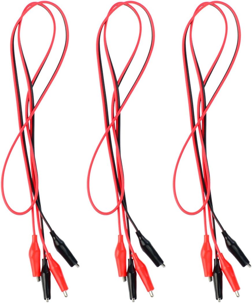 3 Grupos 1M Cables de prueba Set con pinzas de cocodrilo 39 pulgadas Alambres de puente de doble extremo Aligator Abrazaderas Alambres de prueba
