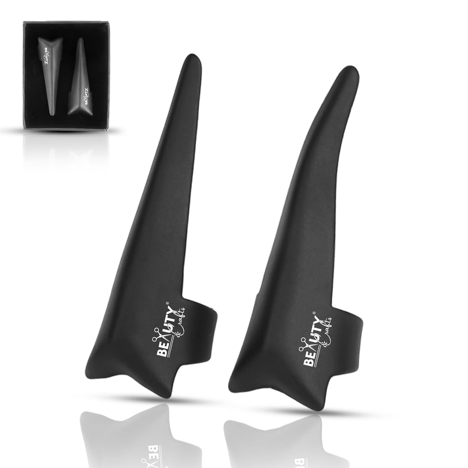 Beauty & Crafts 2 anillos profesionales para separar y seccionar el cabello, herramienta de dedo de acero inoxidable para instalaciones precisas de