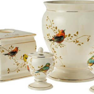 Avanti Linens – Juego de accesorios de baño, paquete de 4 piezas con diseño a juego, decoración de baño inspirada en la naturaleza (colección de Avanti Linens – Juego de accesorios de baño, paquete de 4 piezas con diseño a juego, decoración de baño inspirada en la naturaleza (colección de