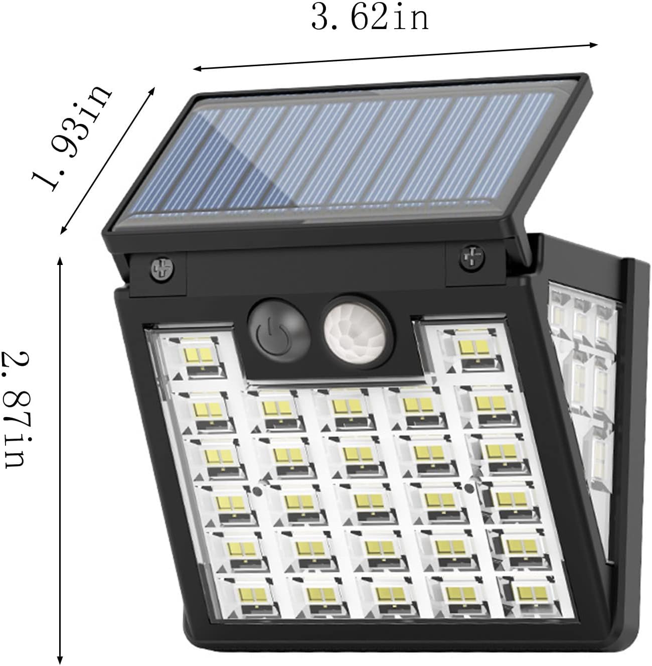 Luces solares impermeables IP65 para exteriores, 3 modos de luces solares con sensor de movimiento, luz solar LED para escaleras al aire libre,