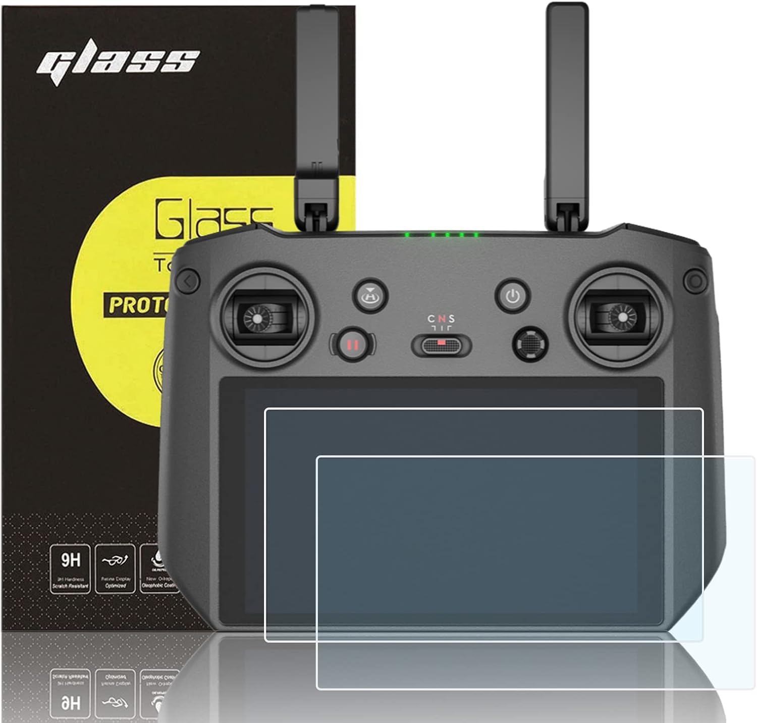 Para DJI RC Pro Paquete de 2 protectores de pantalla de vidrio para control remoto DJI RC Pro, vidrio templado ultrafino de 0.012 in, dureza 9H,