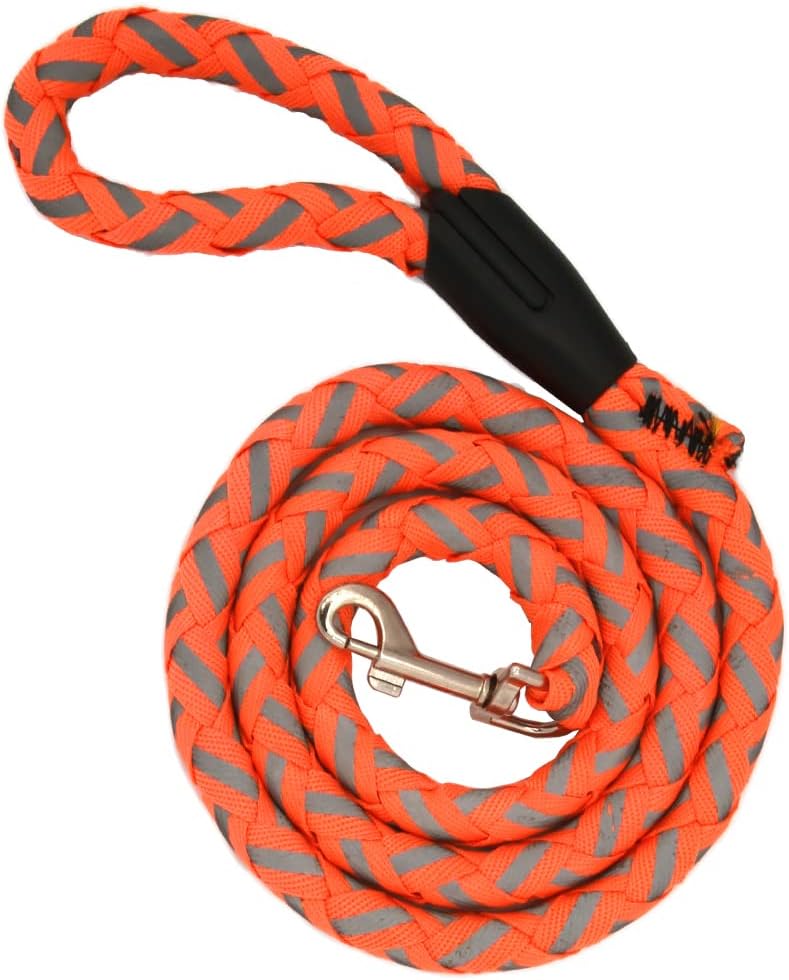 zojo Correa reflectante para perro, ligera y resistente, correa de entrenamiento para perros pequeños, medianos y grandes (1 unidad – naranja neón,