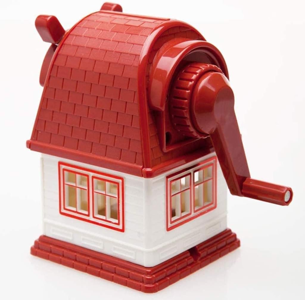 JITEM Sacapuntas House – Sacapuntas manual con manivela con bandeja para virutas, para la escuela, el hogar, la oficina, para niños y niñas, lápices