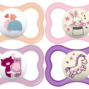 MAM Air Day & Night – Chupete para bebé, para piel sensible, brilla en la oscuridad, más de 16 meses, niña, 4 unidades MAM Air Day & Night – Chupete para bebé, para piel sensible, brilla en la oscuridad, más de 16 meses, niña, 4 unidades