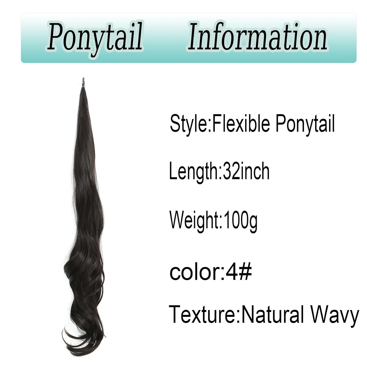 Extensión de cola de caballo flexible envolvente, extensión de cabello rizado largo y rizado, extensiones de cabello para mujeres y mujeres, uso