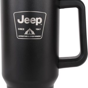 Jeep Adventure is Everywhere Since 1941 – Taza de viaje aislada de 40 onzas con logotipo de tienda de campaña con asa, vaso de acero inoxidable Jeep Adventure is Everywhere Since 1941 – Taza de viaje aislada de 40 onzas con logotipo de tienda de campaña con asa, vaso de acero inoxidable