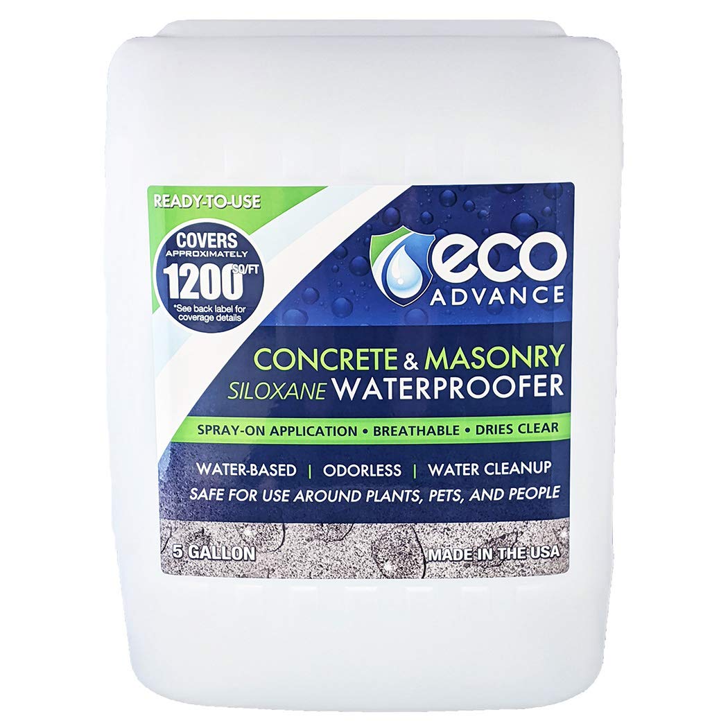 Eco Advance Concretomampostería Siloxano Aplicación en aerosol sin olor Concentrado impermeabilizante, seguro para usar alrededor de plantas,