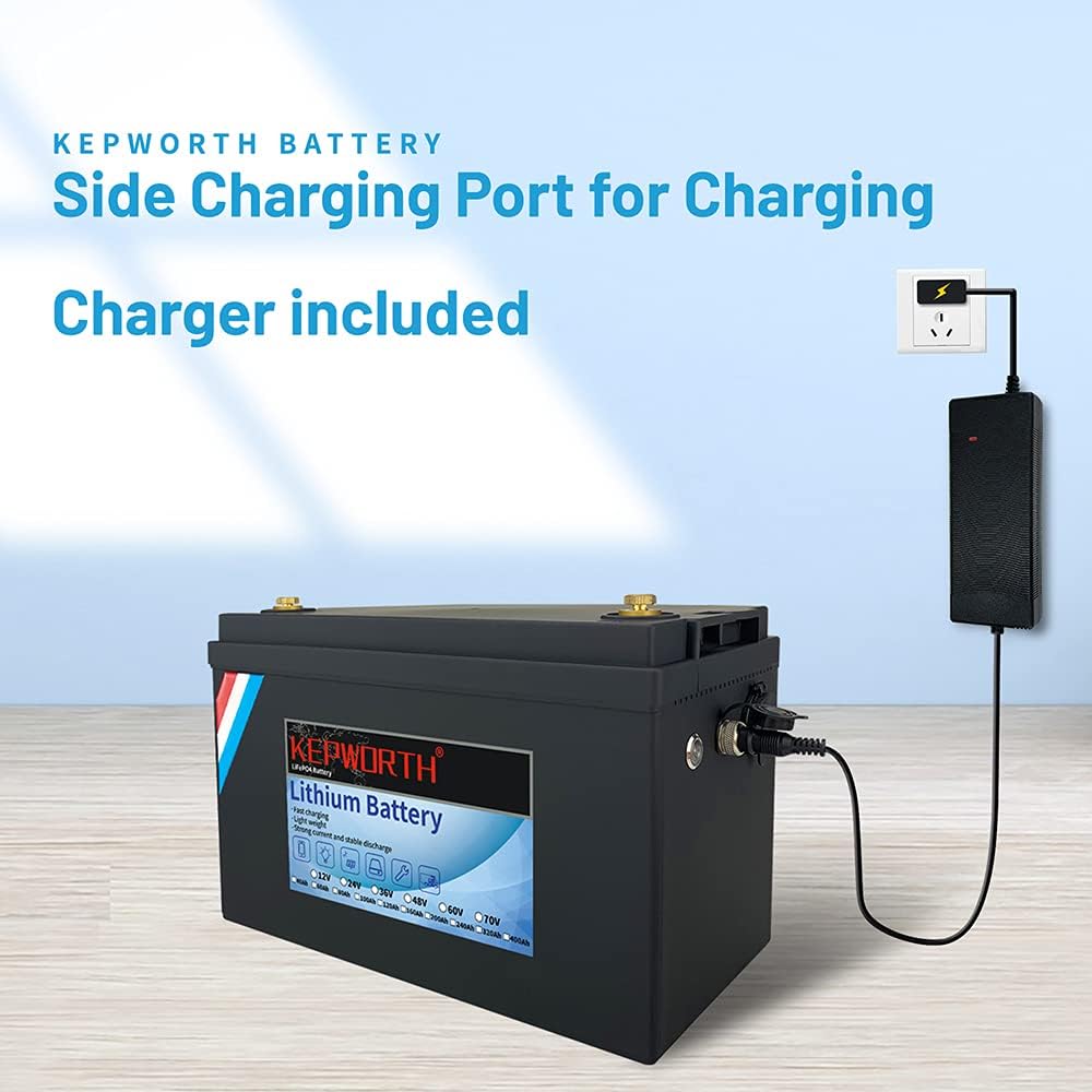 Batería LiFePO4 de 12 V 100 Ah 1280 Wh de ciclo profundo Batería recargable de fosfato de hierro y litio BMS integrado, perfecta para RV, solar,
