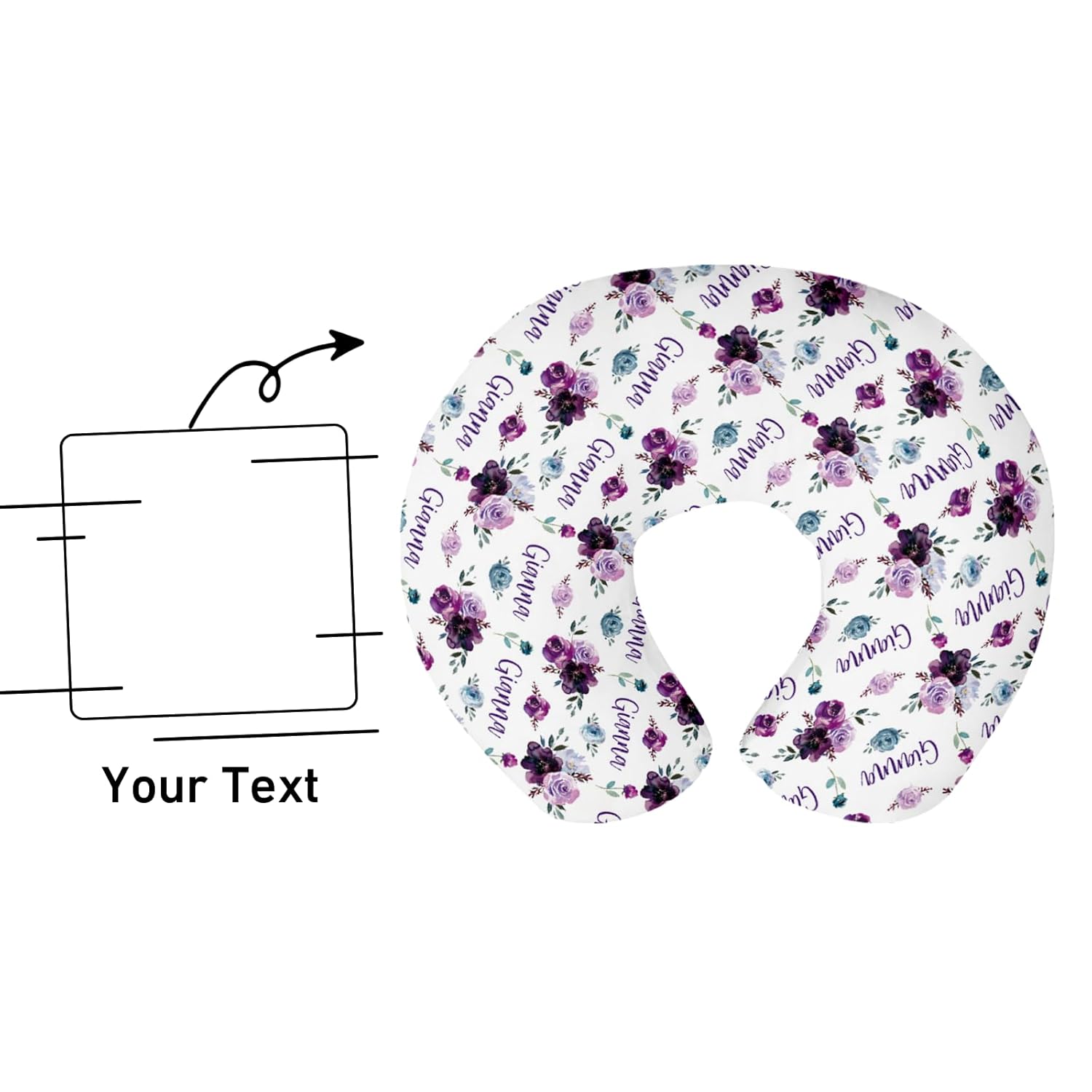 Dyoart Funda de almohada de lactancia para bebé, fundas suaves personalizadas, funda de almohada de lactancia materna con nombre personalizado para