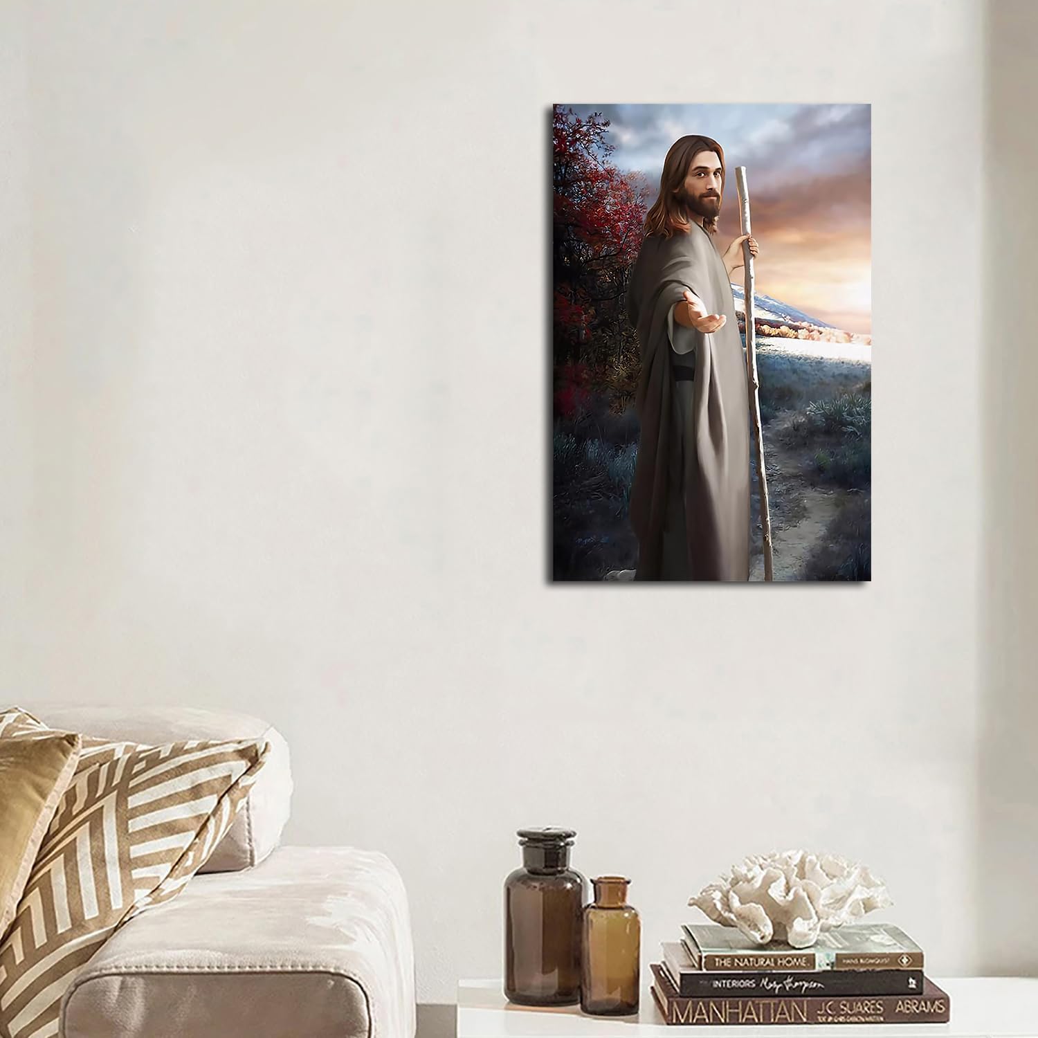 Lienzo decorativo para pared, póster de Jesús, cuadros de Jesucristo, pintura decorativa, lienzo para pared, sala de estar, dormitorio, pintura, 1