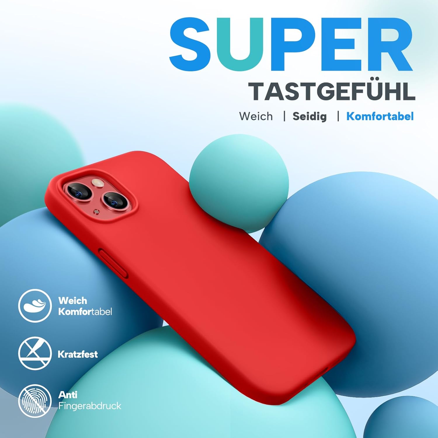 Miracase Funda diseñada para iPhone 13, con protector de pantalla de vidrio templado, forro de microfibra suave antiarañazos, funda de goma de