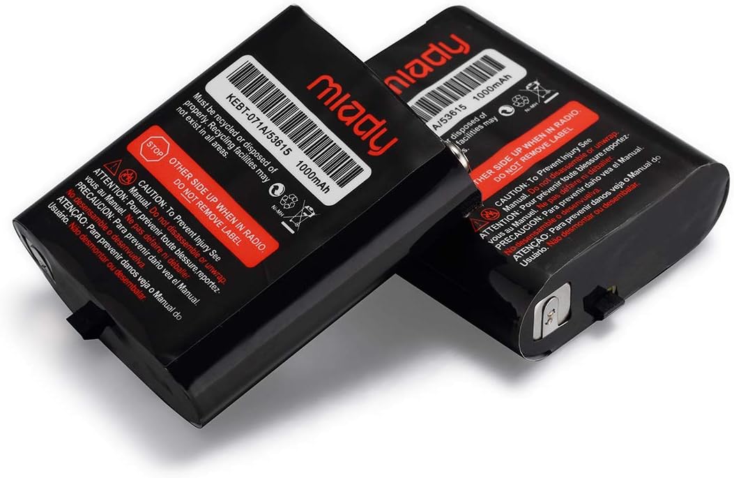 Miady Paquete de 2 baterías recargables de radio bidireccional 3.6V 1000mAh para Talkabout Motorola 53615 KEBT-071A KEBT-071-B KEBT-071-C KEBT-071-D
