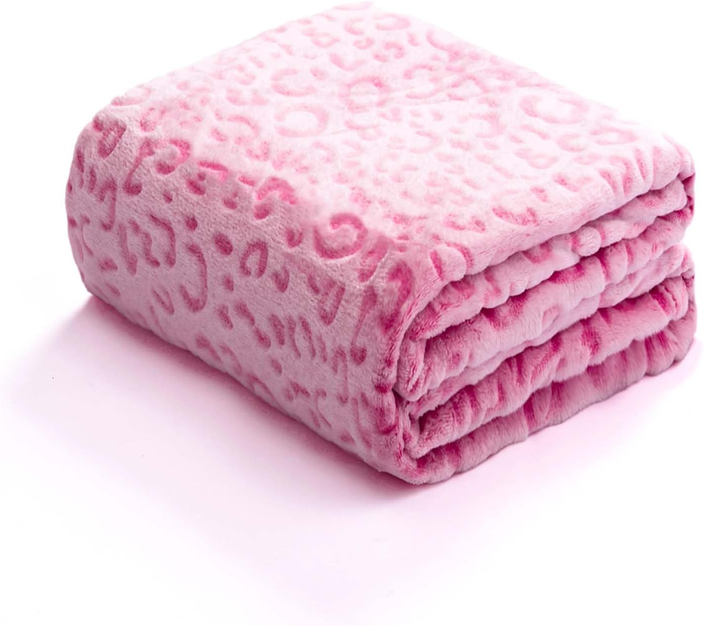 Vessia Manta de leopardo tamaño individual para sofá, cama, sofá, suave y acogedora manta clásica de guepardo rosa intenso para decoración de todas