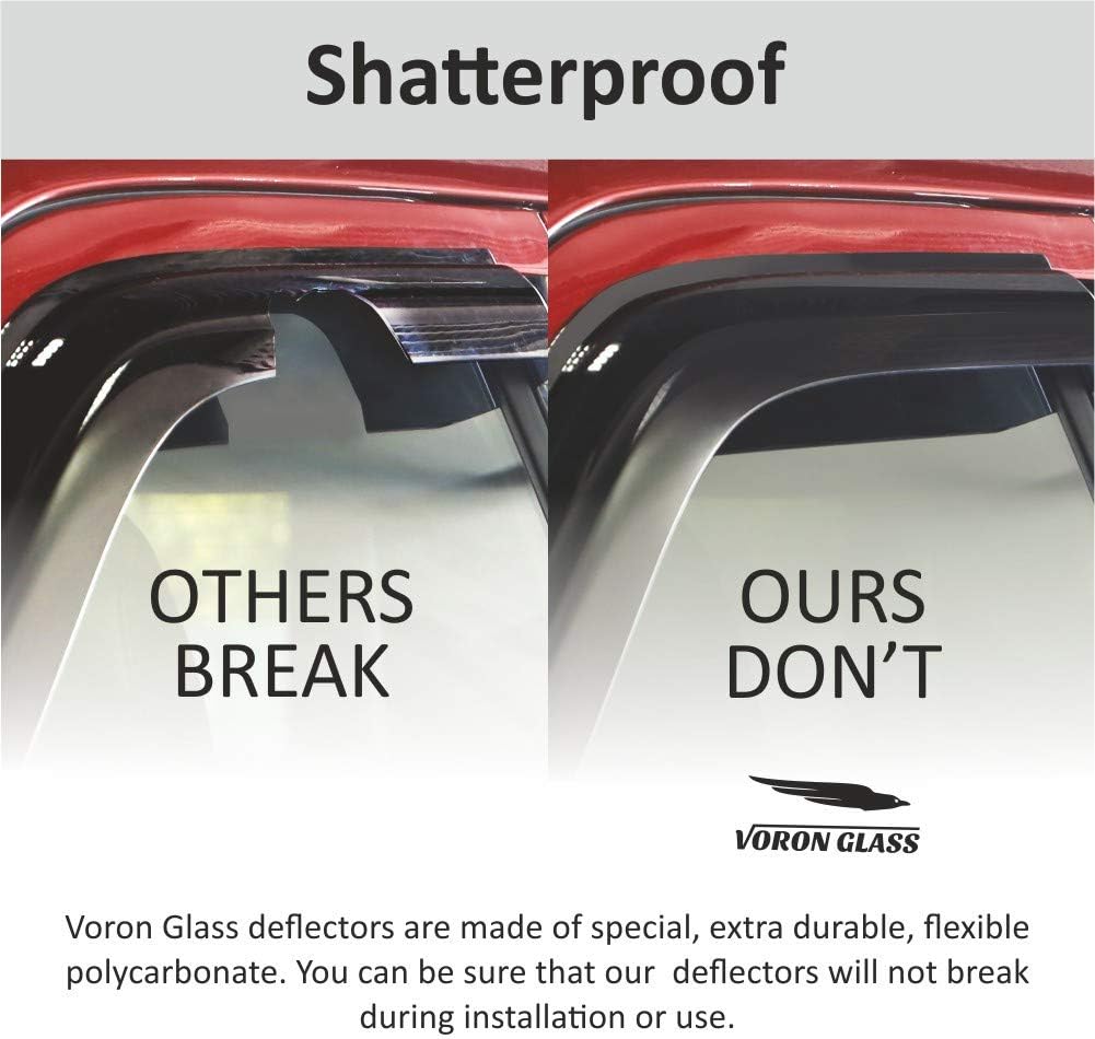 Voron Glass Protectores de lluvia extra duraderos con cinta adhesiva para Nissan Rogue Sport 2017-2023, deflectores de ventana, viseras de ventana