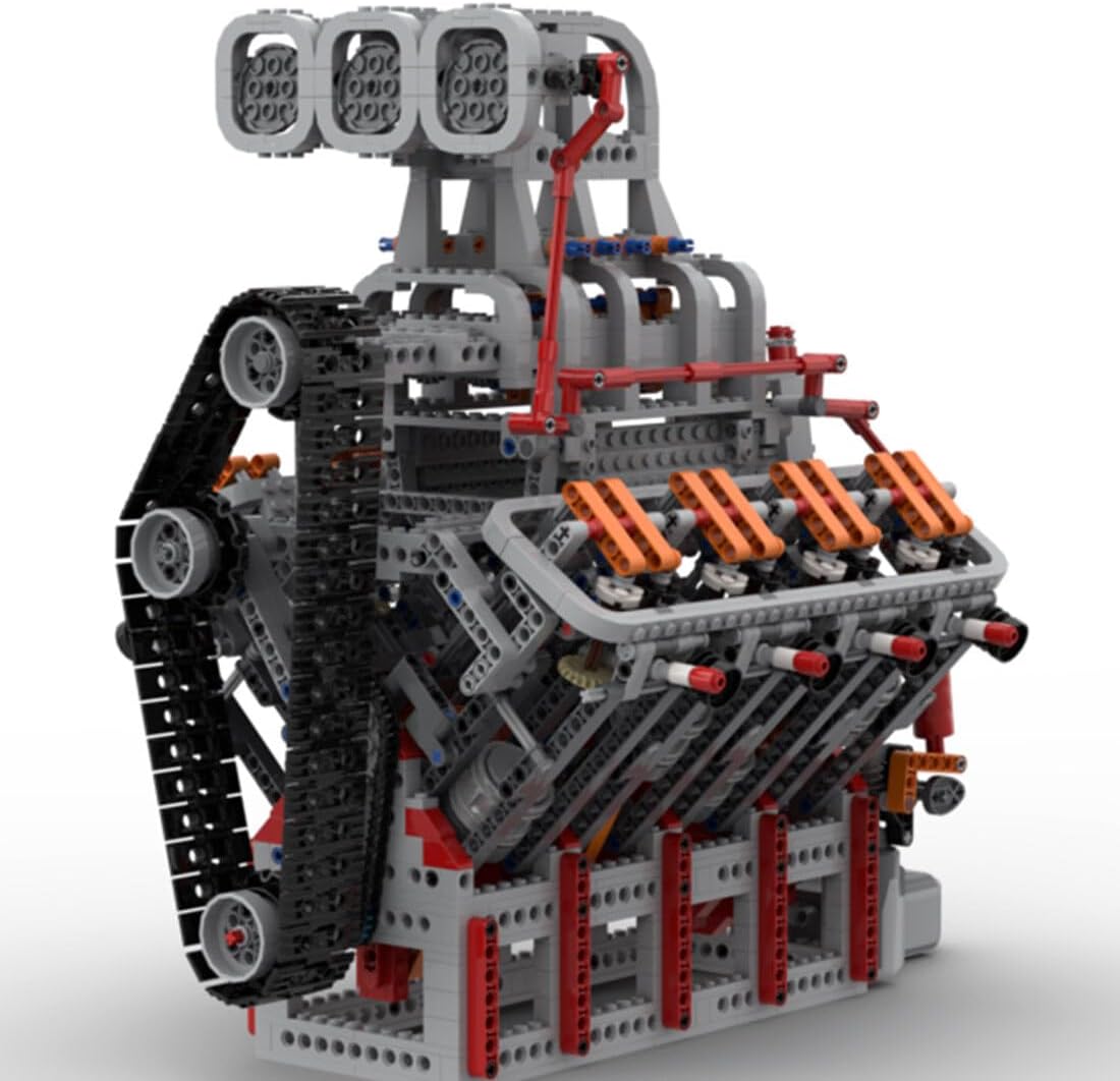 FILONA Kit de construcción de motor V8 que funciona, OHV V8 General Motors juego de bloques de construcción de motor para niños y adultos, MOC