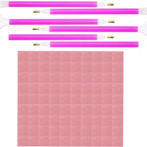 Tupalizy 100 piezas de pegamento de pintura de diamante 5D con 6 bolígrafos de pintura de diamantes de 3 tamaños, juego de herramientas de punto de Tupalizy 100 piezas de pegamento de pintura de diamante 5D con 6 bolígrafos de pintura de diamantes de 3 tamaños, juego de herramientas de punto de