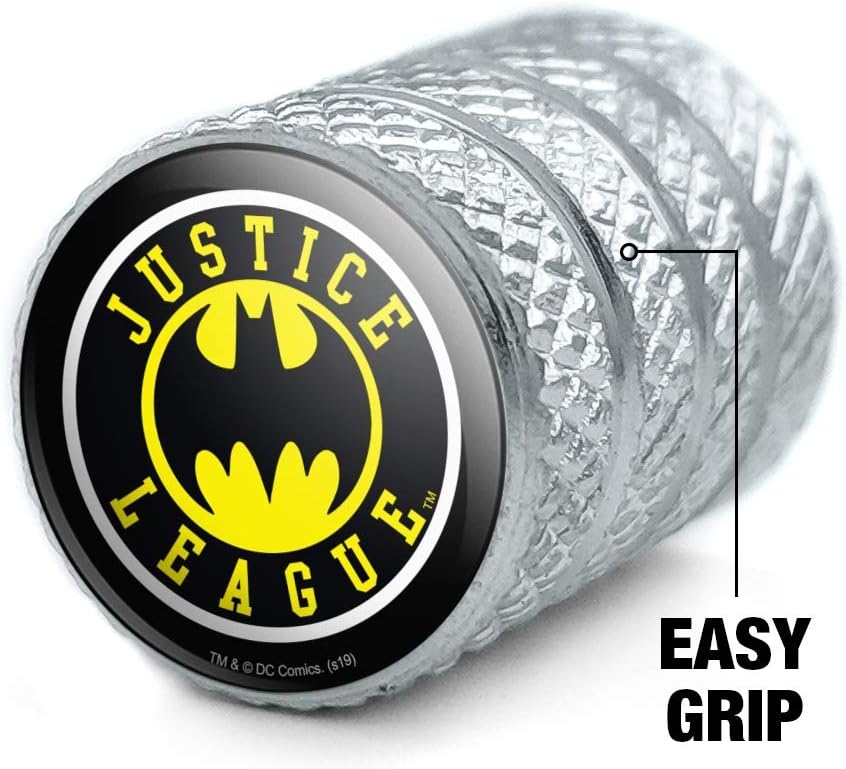 Tapones de válvula de aluminio con logotipo atlético de Batman de la Liga de la Justicia
