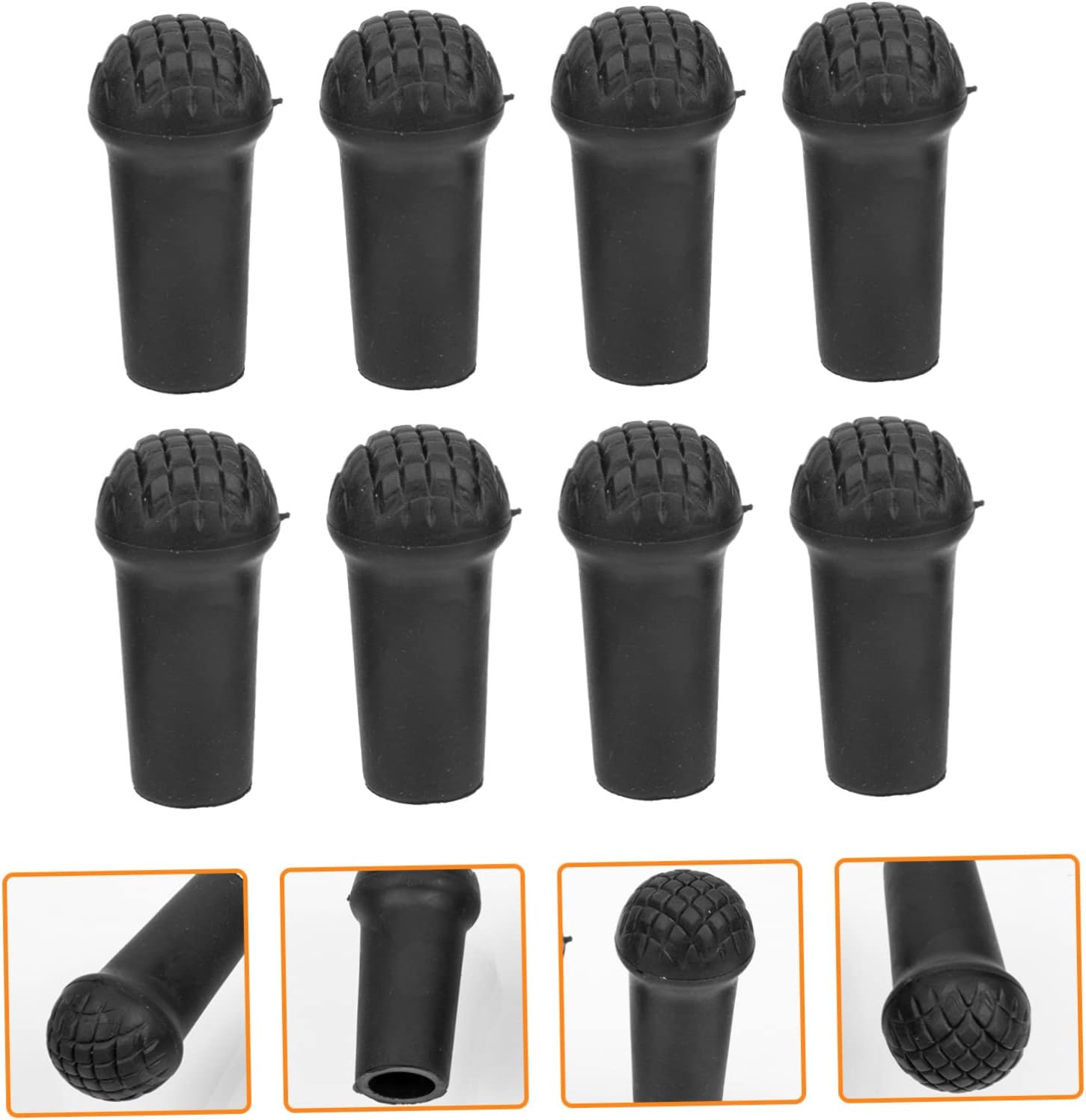 Didiseaon Juego de 8 puntas de bastón de trekking, accesorios de viaje, pelotas de tenis de caña de senderismo para caminantes, bastón de senderismo