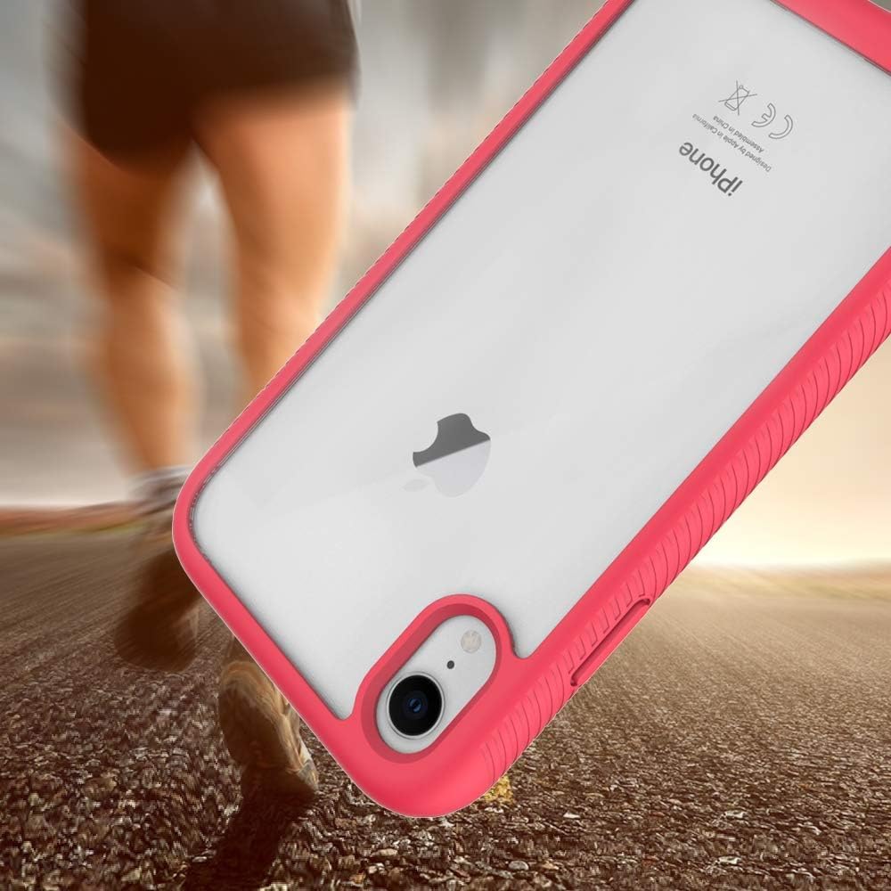 Asuwish Funda para iPhone XR 6.1 con protector de pantalla de vidrio templado y soporte delgado, funda protectora híbrida resistente para iPhone XR