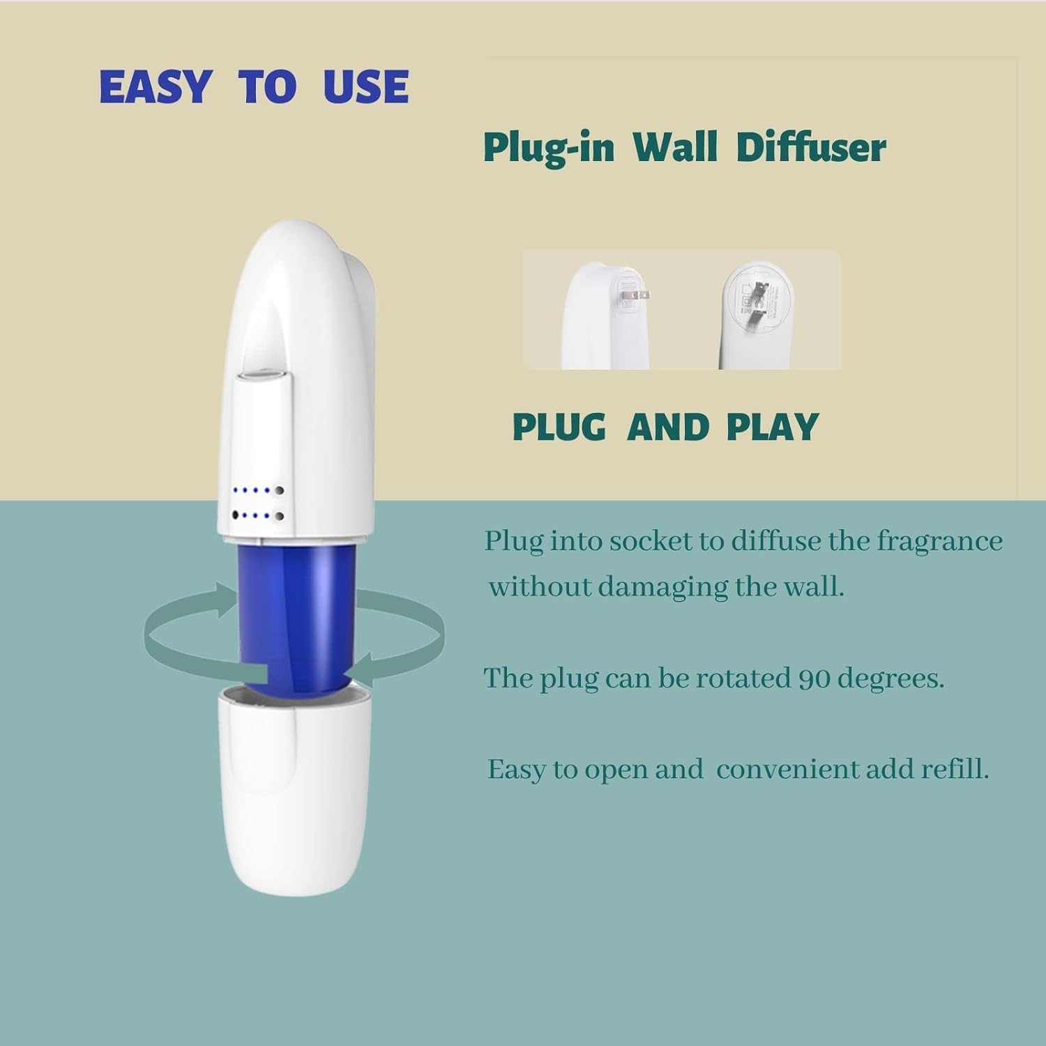 Máquina de aire inteligente con tecnología de difusión de aire frío para el hogar, difusor profesional de aceite esencial sin agua, 3.4 fl oz,