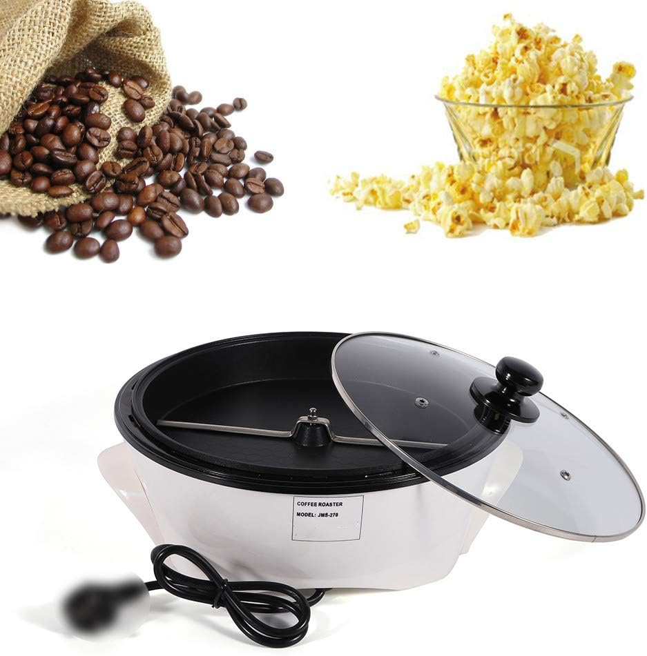 Tostador de granos de café comercial de 110 V 1200 W, máquina eléctrica de tostado de granos de café, nueces, maní, anacardos, tostador de granos de