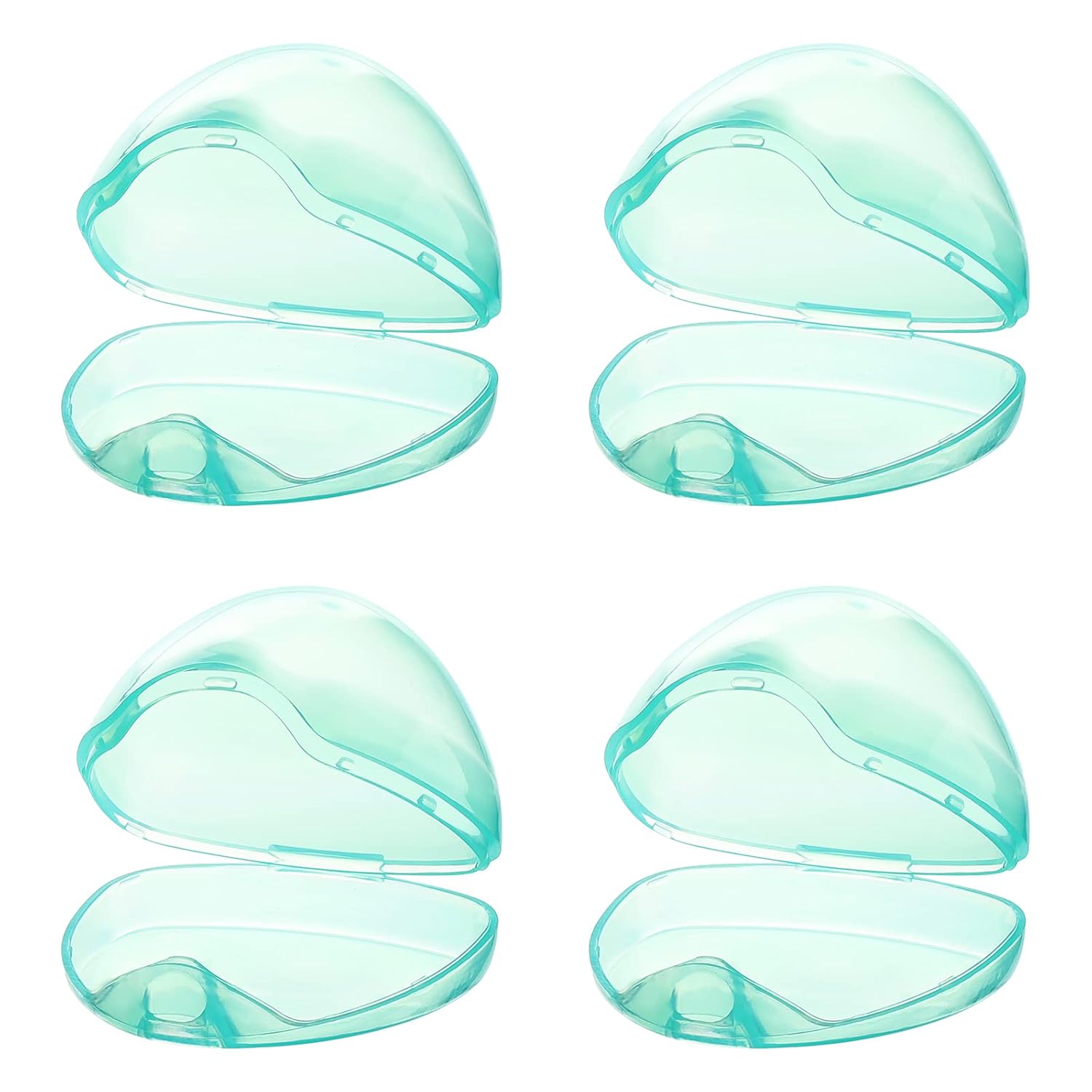 Accmor Funda para chupete, estuche para chupete, contenedor para chupete para viajes, sin BPA, verde transparente, paquete de 4
