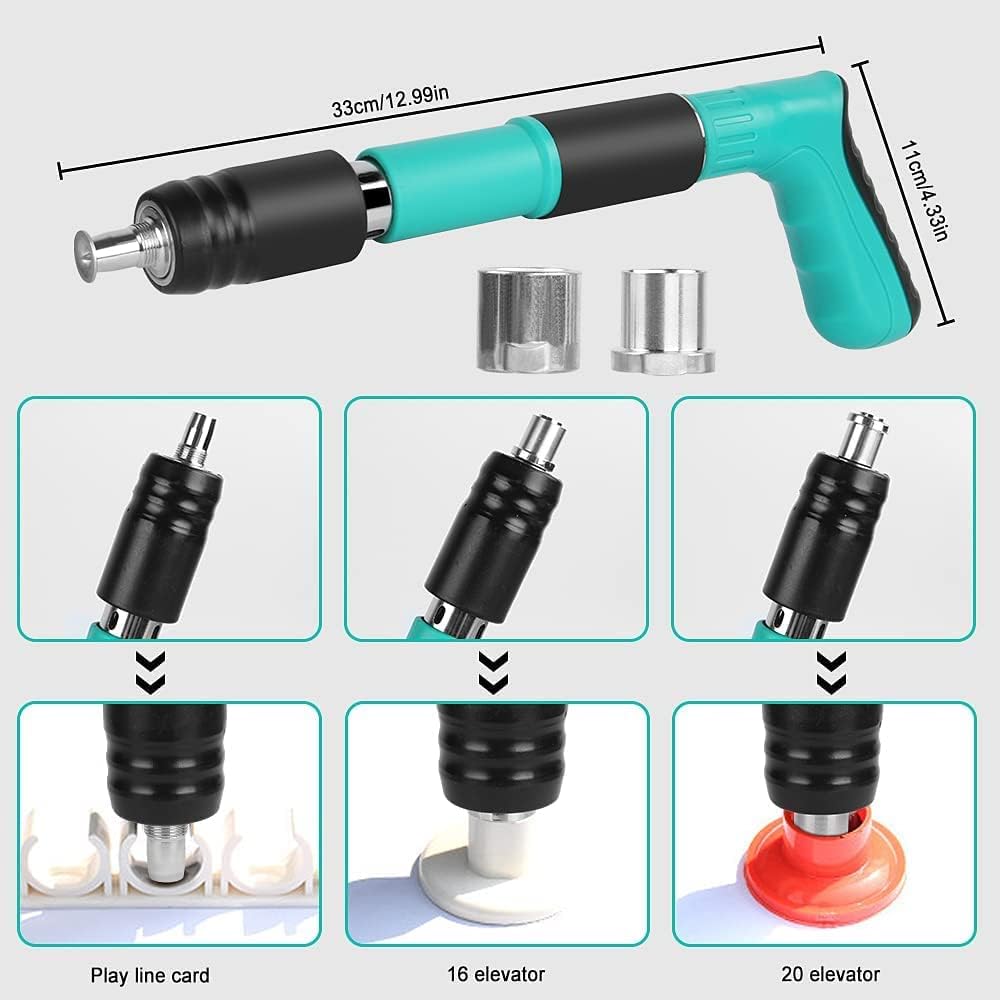 Kit de pistola de clavos de hormigón con 10 clavos, pistola de uñas de acero manual ajustable de 5 velocidades, herramienta eléctrica de fijación de