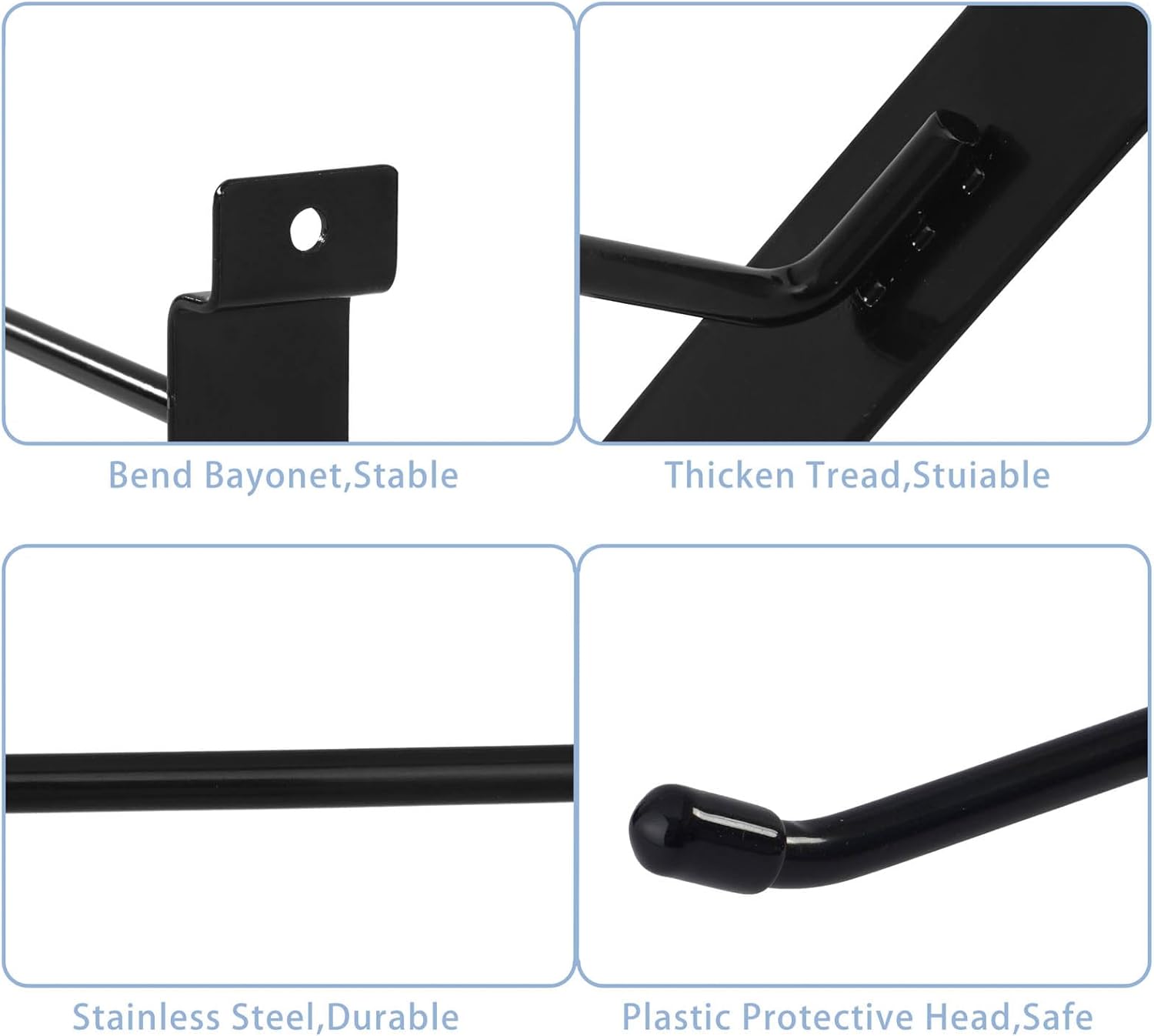 32 ganchos Slatwall de 8 pulgadas, accesorios para paneles de exhibición, ganchos de pared de Slatwall, ganchos de pared para garaje, tienda