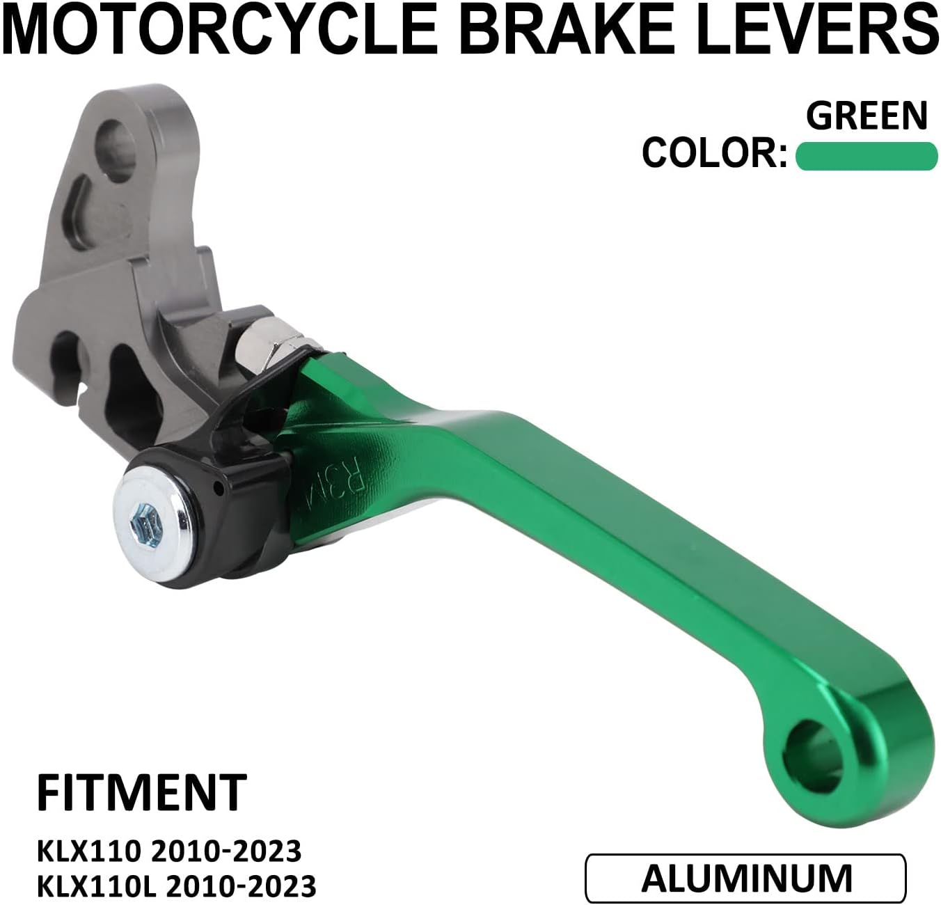 JFG RACING Palanca de freno de motocicleta Palancas plegables CNC para KLX 110 KLX110 KLX110L 2010-2023 Verde