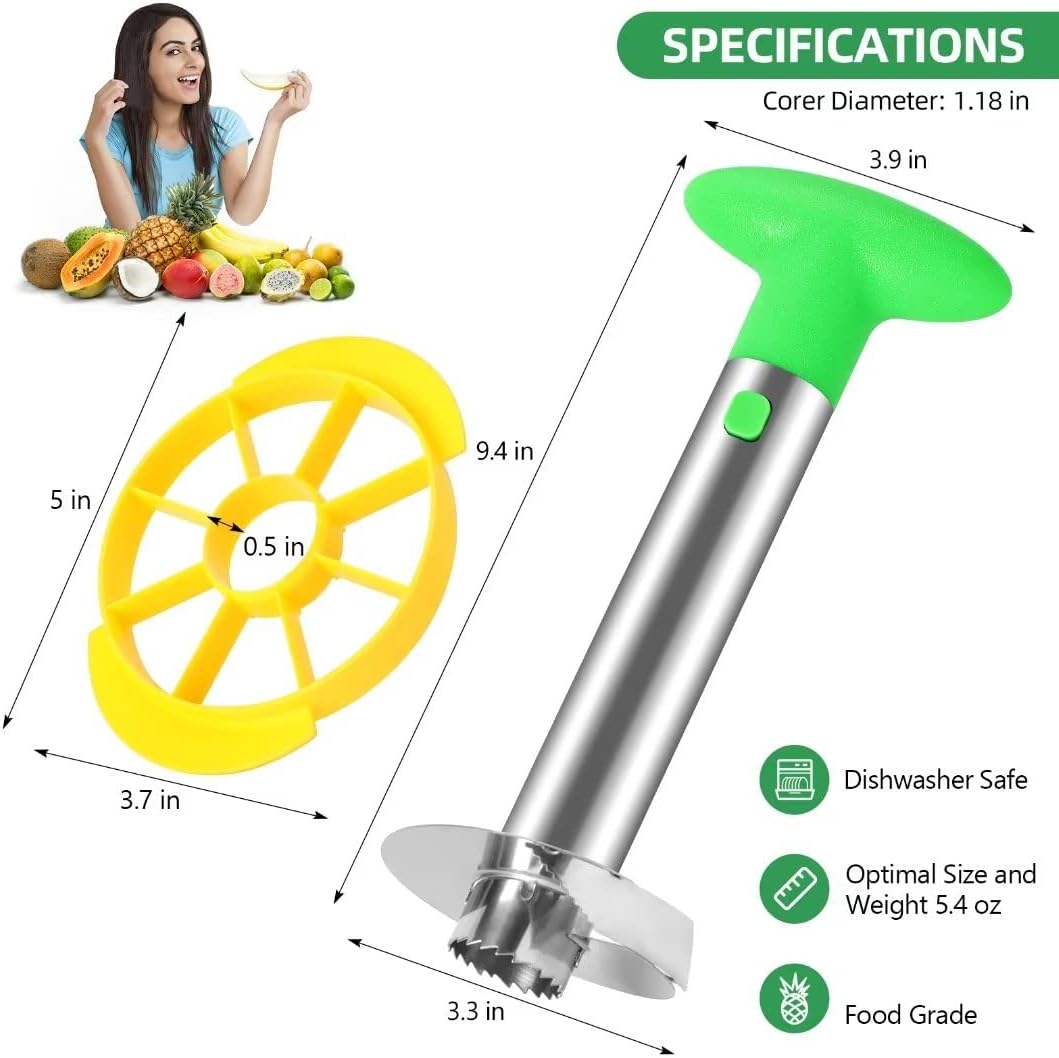 Herramienta descorazonadora y cortadora de piña de alta calidad, cortador de piña con puntas dentadas afiladas, fácil de usar y limpiar, removedor
