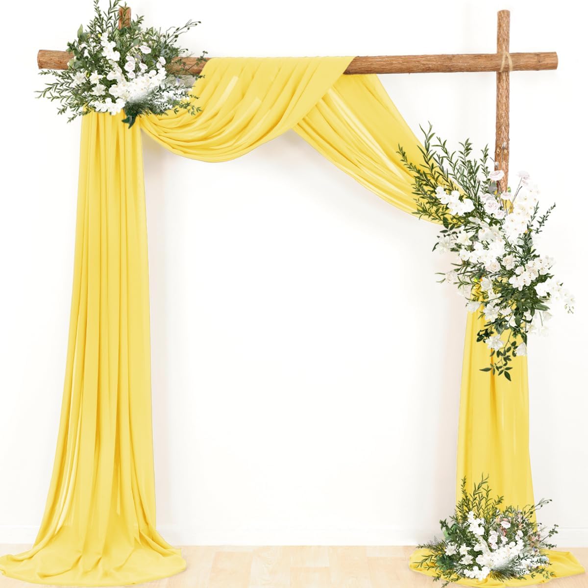 LINXTAR 1 panel de cortina amarilla para arco de boda, 6 yardas de largo y 30 pulgadas de ancho, cortinas de arco de boda para decoración de fiesta