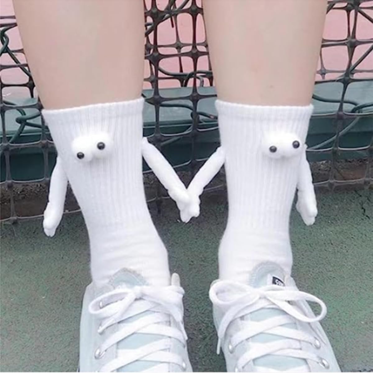 2 calcetines magnéticos de mano, calcetines de muñeca 3D, calcetines divertidos para parejas tomados de la mano, bonitos calcetines divertidos
