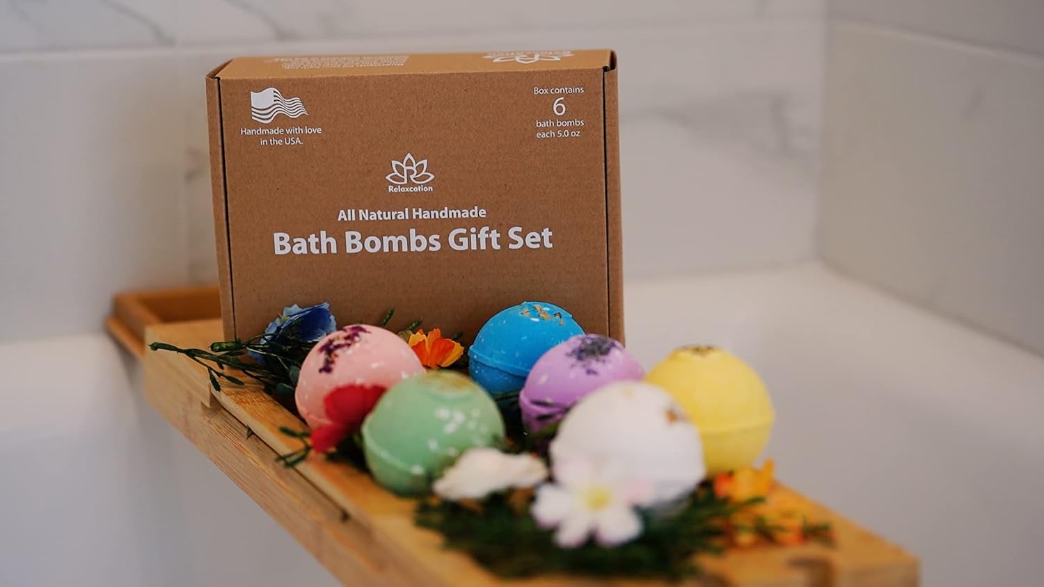 Handmade Organic Bath Bombs Gift Set For Women All Natural with Epsom Salt Relaxation Dead Sea Salt – Natural and Safe Bath Bombs Kit for Kids Her