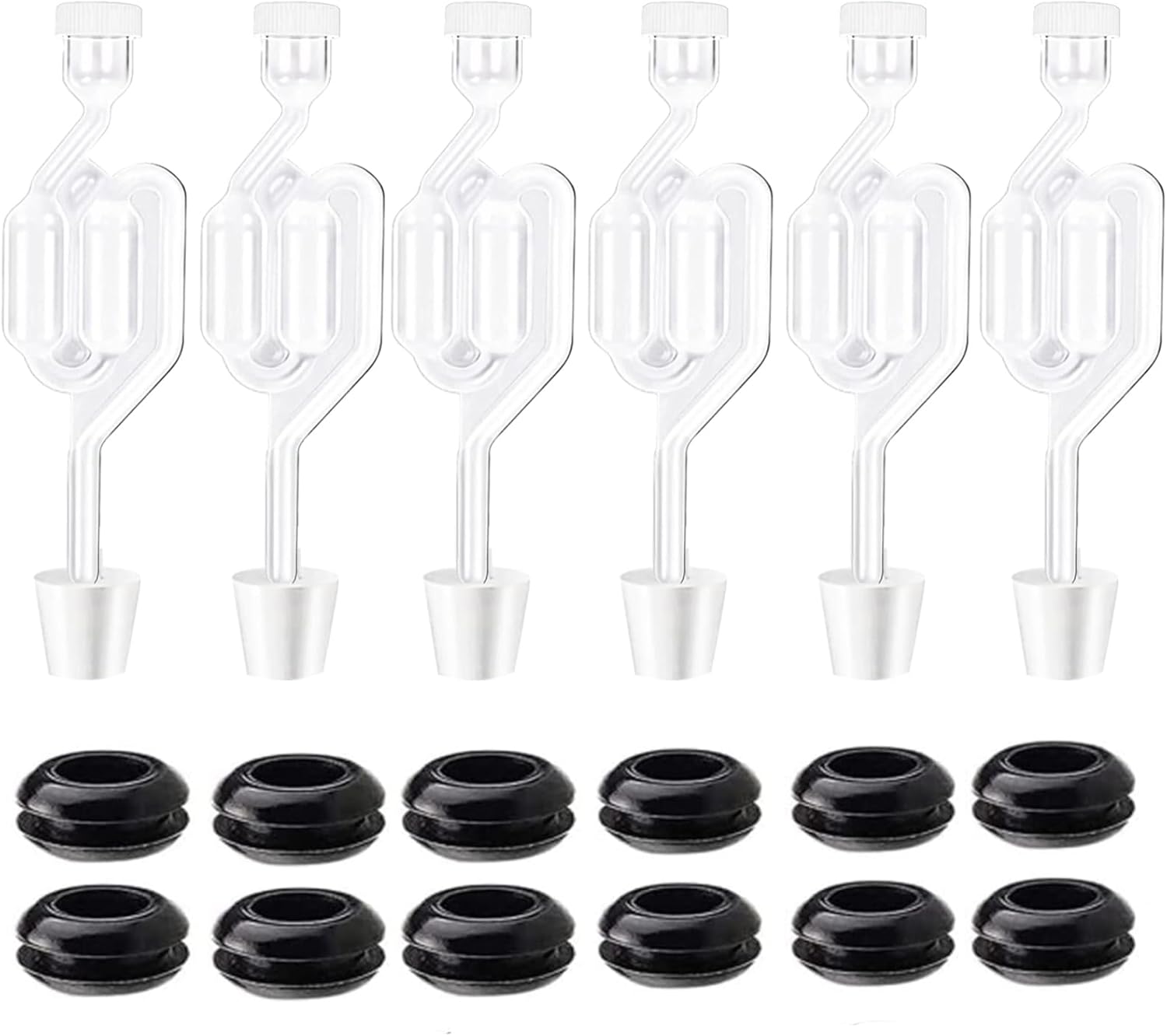 Esclusas para fermentación Paquete de 6, esclusa de fermentación, esclusa de aire de burbujas para fermentaiton, frasco, carboy, bung, nueva