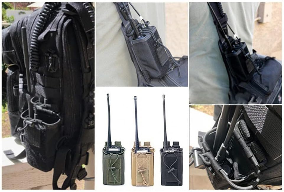 HIGH FLYING Funda de nailon para radio, Walkie-Talkie Bolsa de almacenamiento para sistema Molle con L*W*H (aproximadamente 5.3 x 3.54 x 1.57