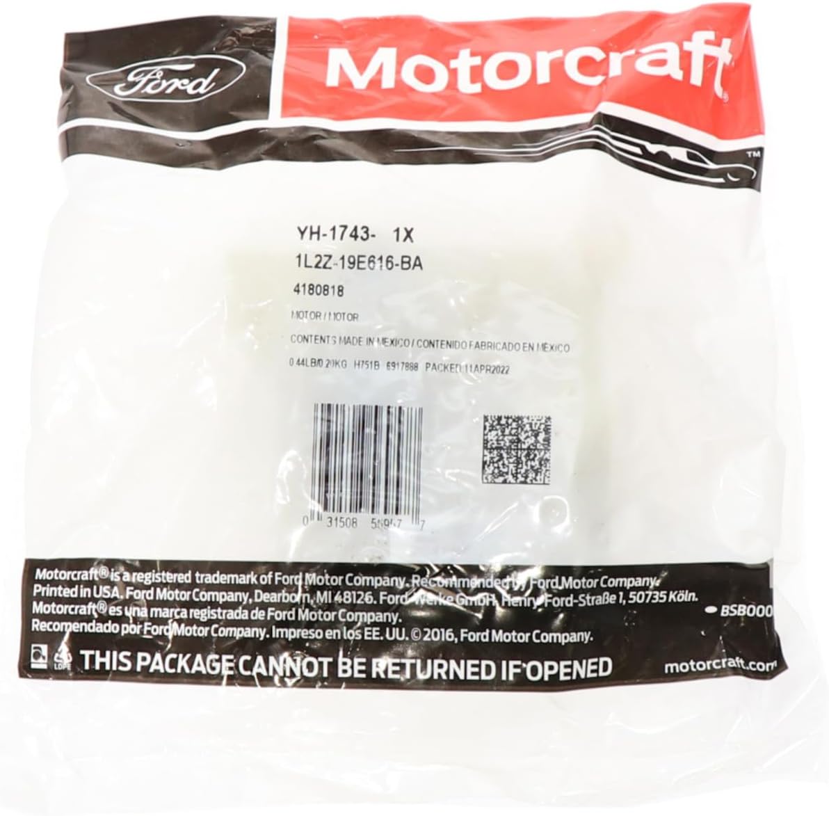 Motorcraft YH-1743- Mando de compuerta mezcladora.