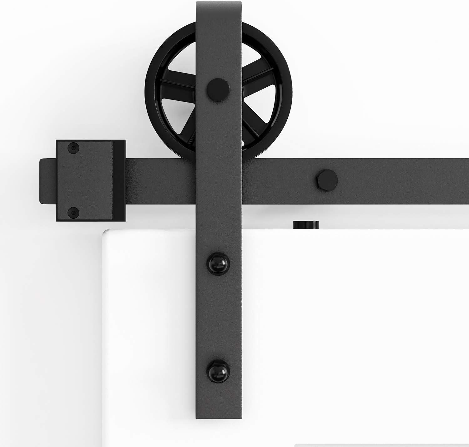 WINSOON – Kit de rodillo para puerta corrediza, para puerta de garaje, clóset, de acero al carbono, sistema de pista plana