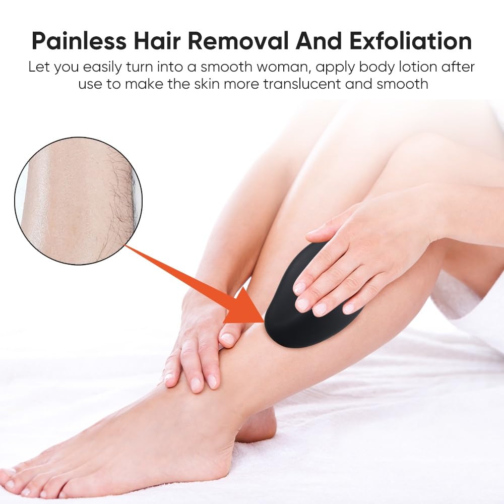 Removedor de pelo de cristal, borrador de pelo de cristal reutilizable para mujeres y hombres, herramienta mágica de depilación sin dolor, borrador