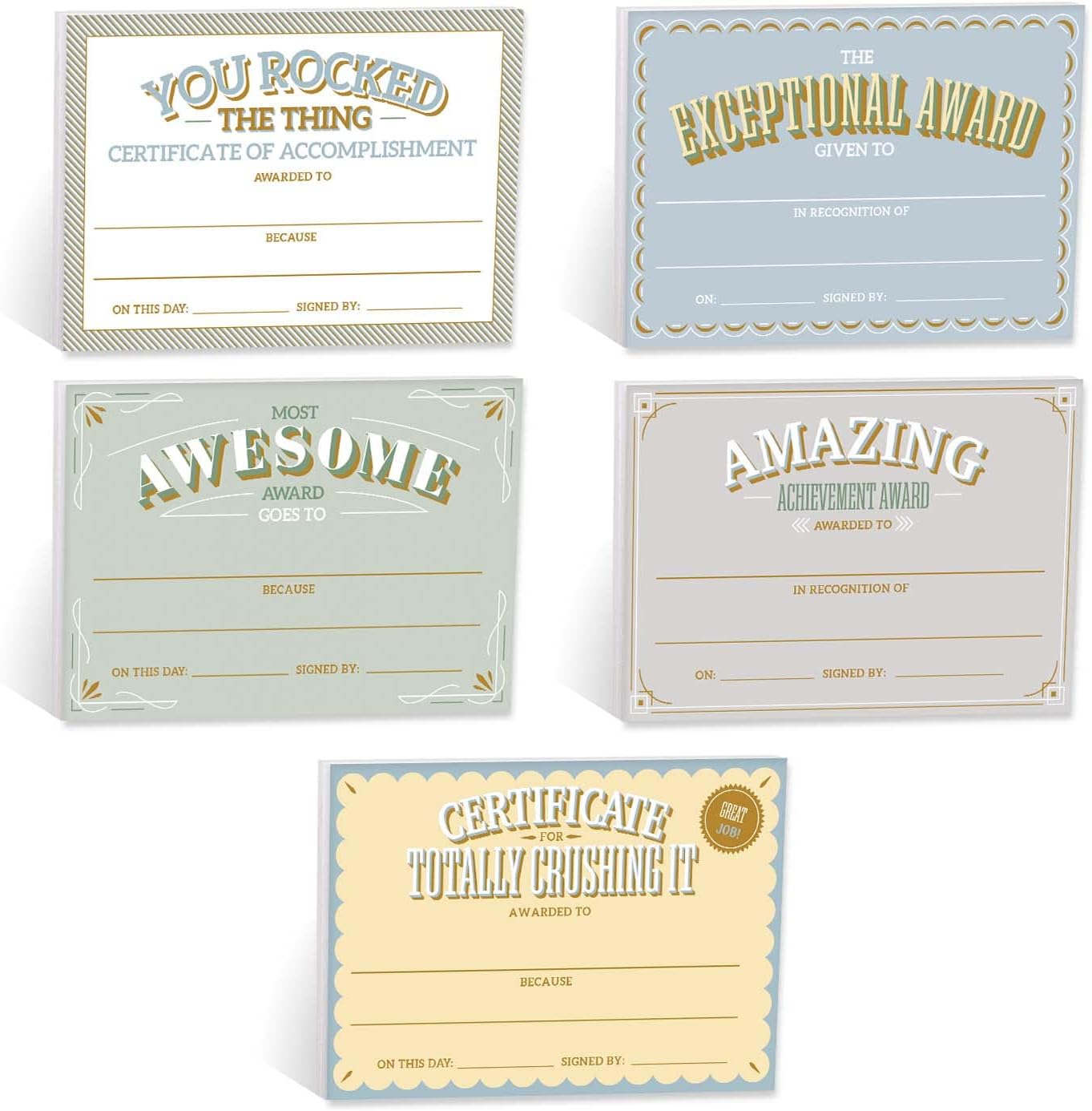 Certificado de logro motivacional, bloc de notas adhesivas de relleno  bloc de notas adhesivas de reconocimiento reposicionable de 6 x 4 pulgadas,