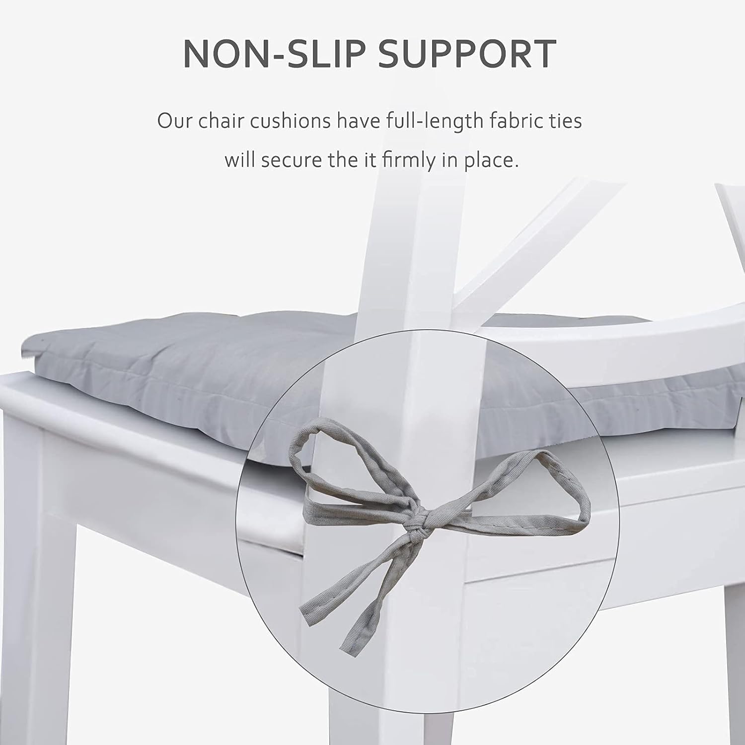 ELFJOY Paquete de 4 cojines para sillas de comedor de 17 x 17 pulgadas, cojines de asiento para sillas de cocina, suaves y cómodos, cuadrados con