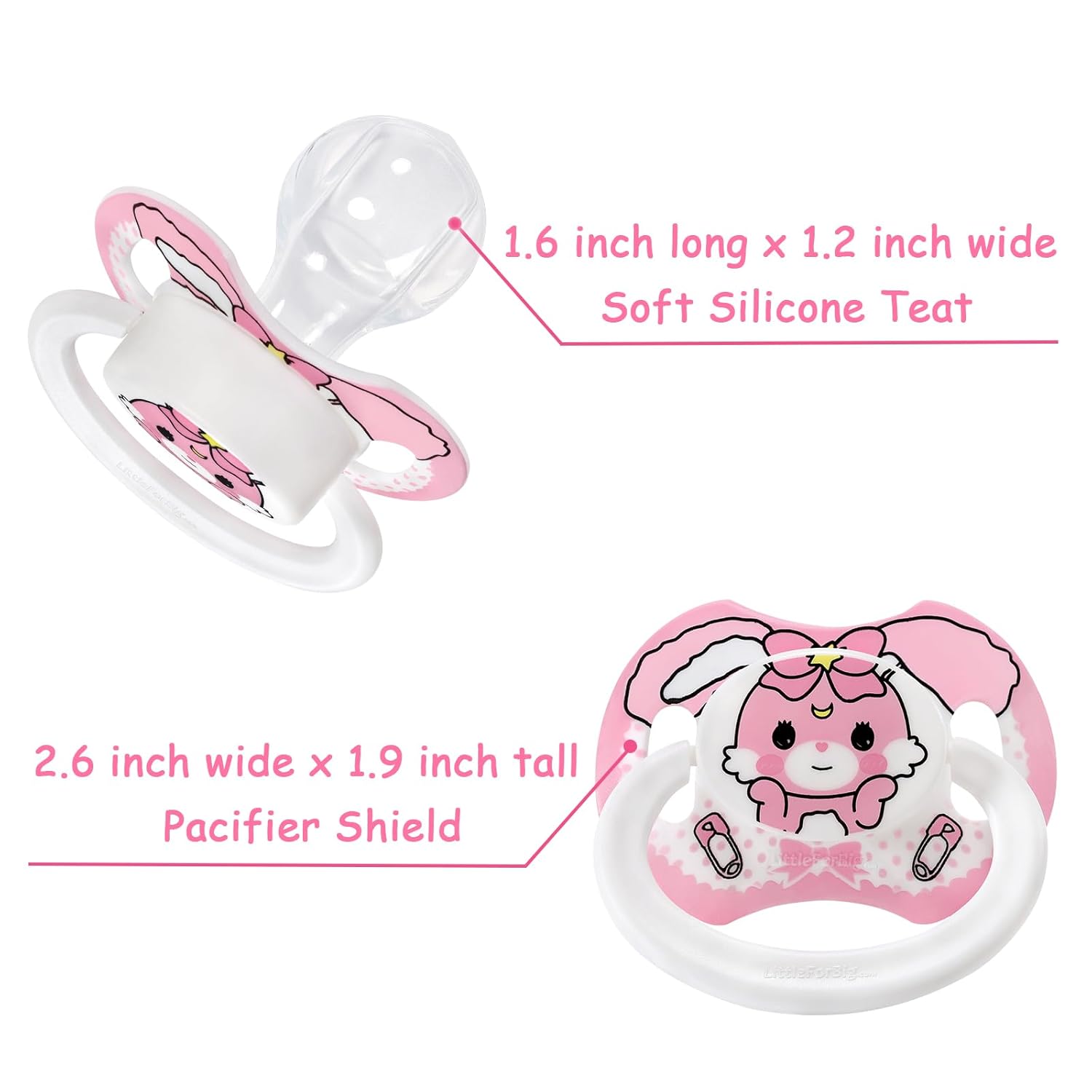 LittleForBig Bigshield Generation-II – Chupete impreso para adulto, diseño de bebé Usagi