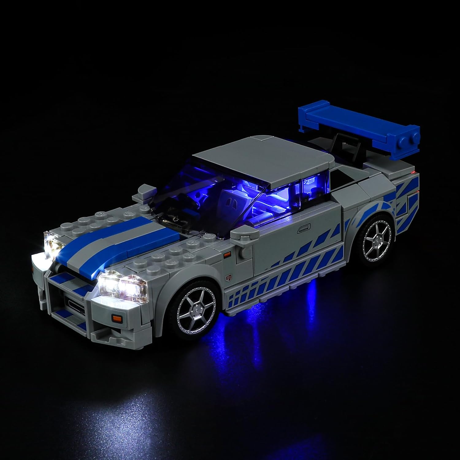 Kit de iluminación LED para Speed Champions 2 Fast 2 Furious Nissan Skyline GT-R (R34), compatible con el modelo LEGO-76917 Building Block, modelo