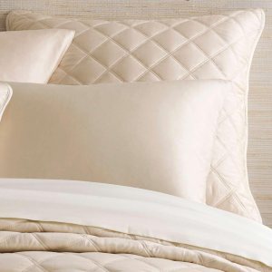 Pine Cone Hill Funda acolchada de arena sólida de seda, tamaño europeo, patrón sólido neutro Pine Cone Hill Funda acolchada de arena sólida de seda, tamaño europeo, patrón sólido neutro