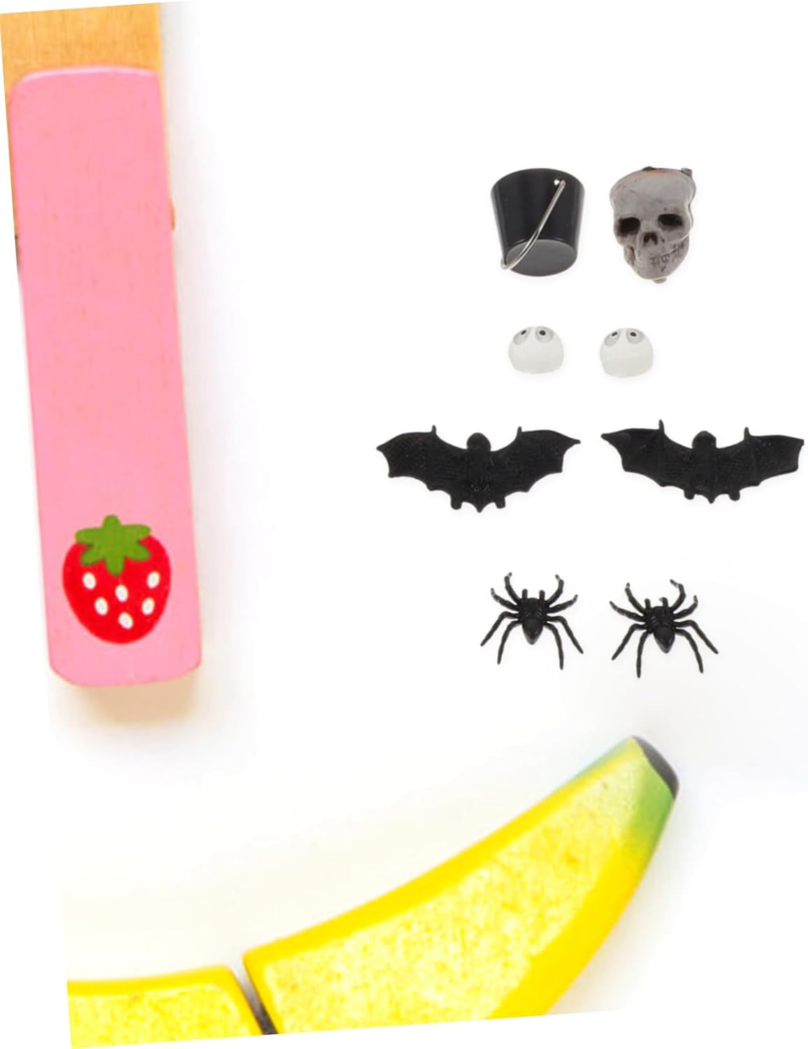 Decoración de Halloween para casa de muñecas, 1 juego de casa de muñecas de plástico para decorar calabaza, caja de Halloween, casa de muñecas en
