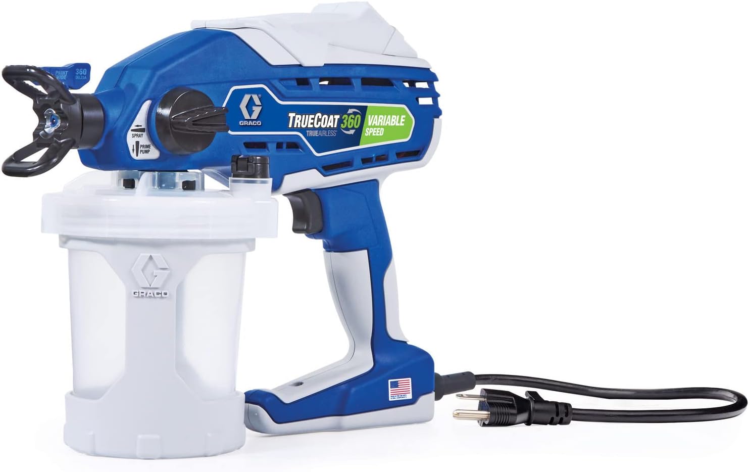 Graco 26D283 TrueCoat – Pulverizador de pintura de velocidad variable de 360 y kit de taza TrueCoat 360 FlexLiner 17F518, 42 onzas
