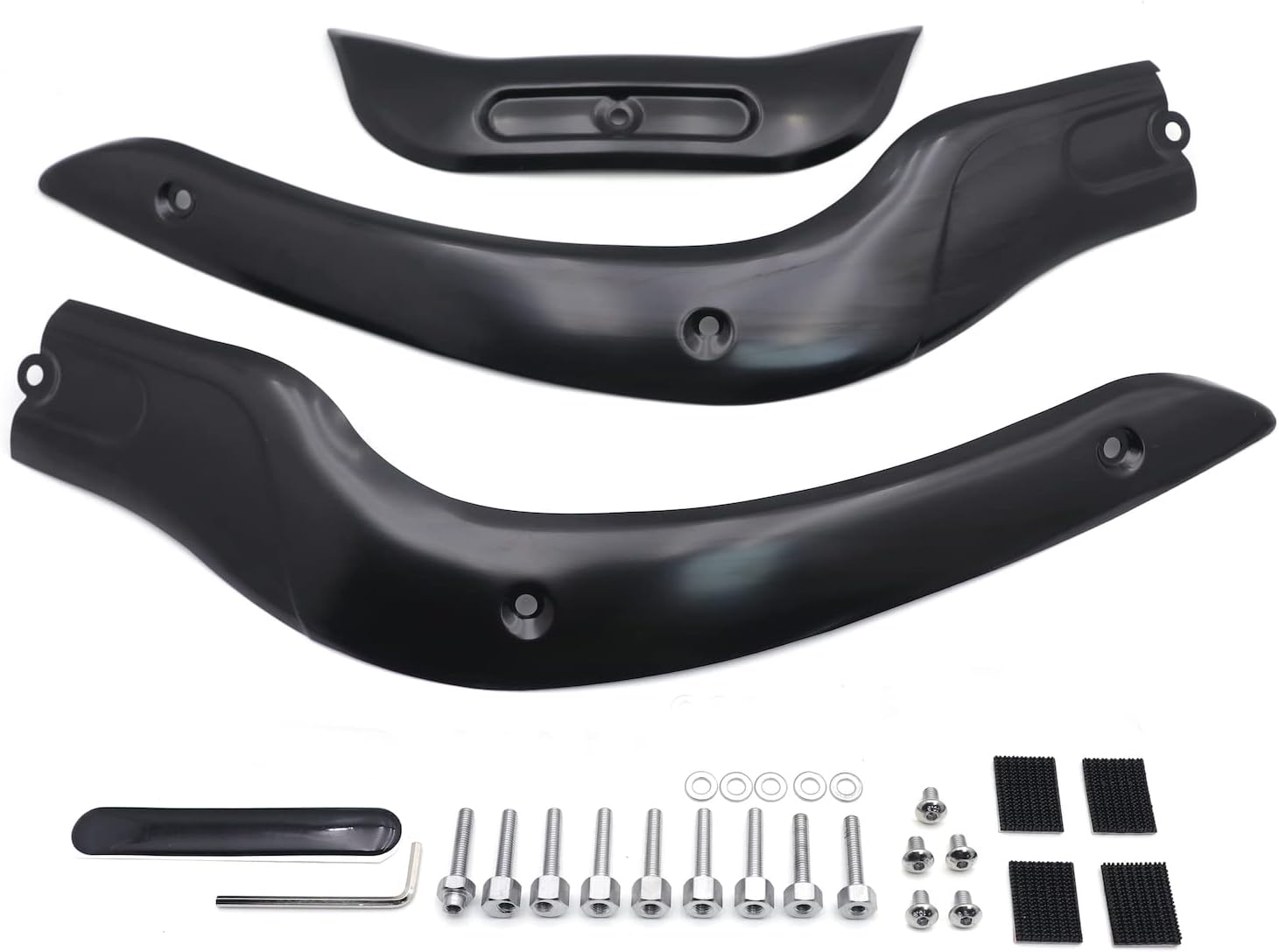 Kit de molduras de parabrisas de motocicleta compatible con H-D Road Glide 04-13 FLTR EFI FLTRI PNMT449-BK